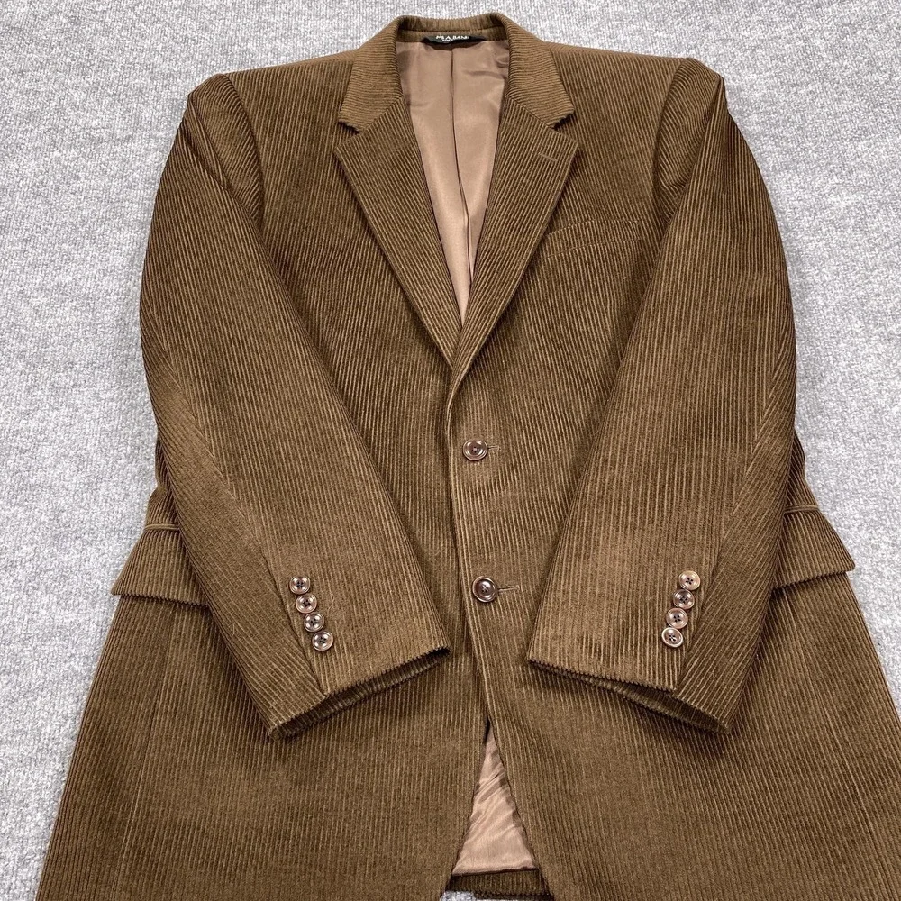 Jos. A. Bank Sport Coat Mens 42 Brown‎ Corduroy Wool Silk Single-Breasted Blazer
